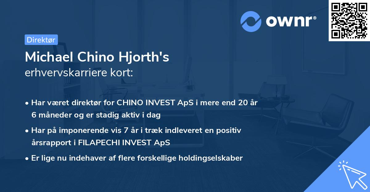 Michael Chino Hjorth's erhvervskarriere kort