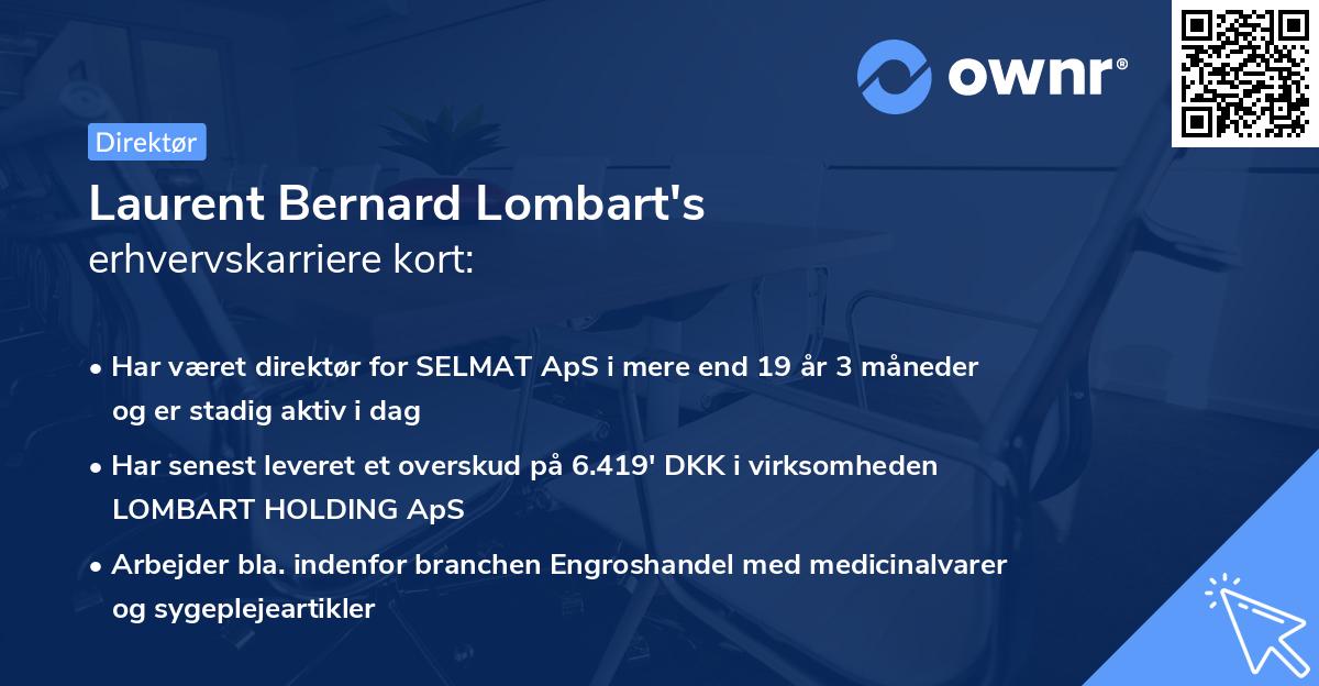 Laurent Bernard Lombart's erhvervskarriere kort