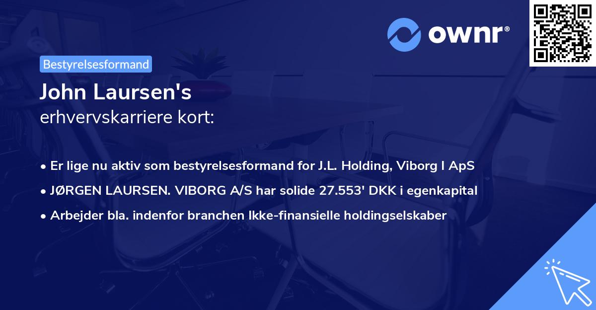 John Laursen's erhvervskarriere kort