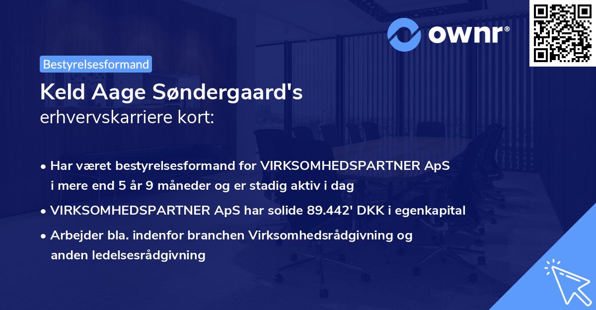 Keld Aage Søndergaard's erhvervskarriere kort