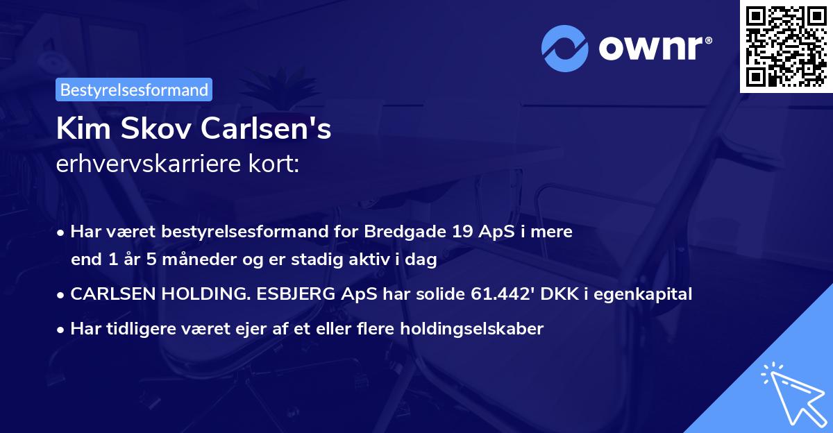 Kim Skov Carlsen's erhvervskarriere kort