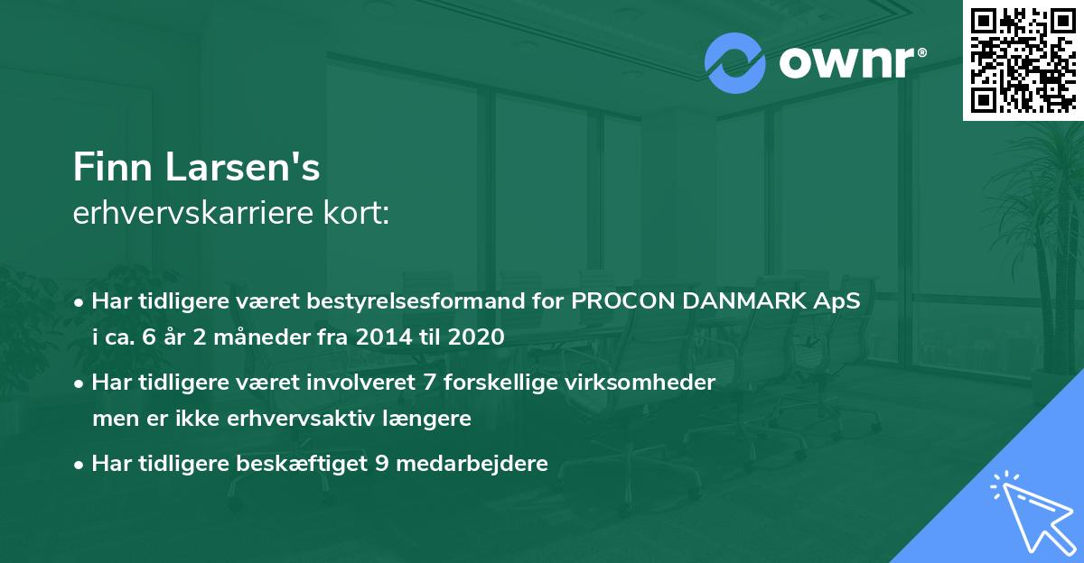 Finn Larsen's erhvervskarriere kort