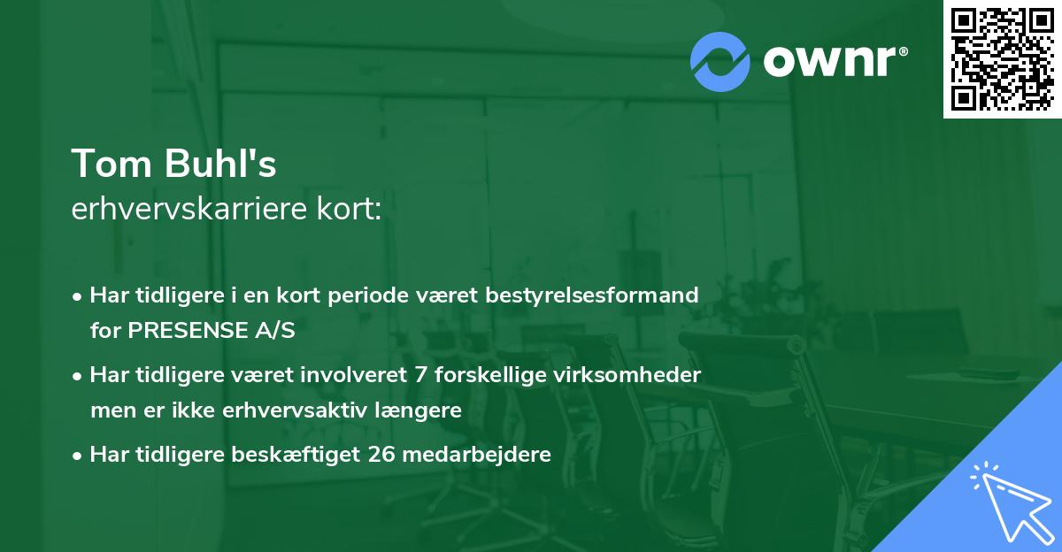Tom Buhl's erhvervskarriere kort