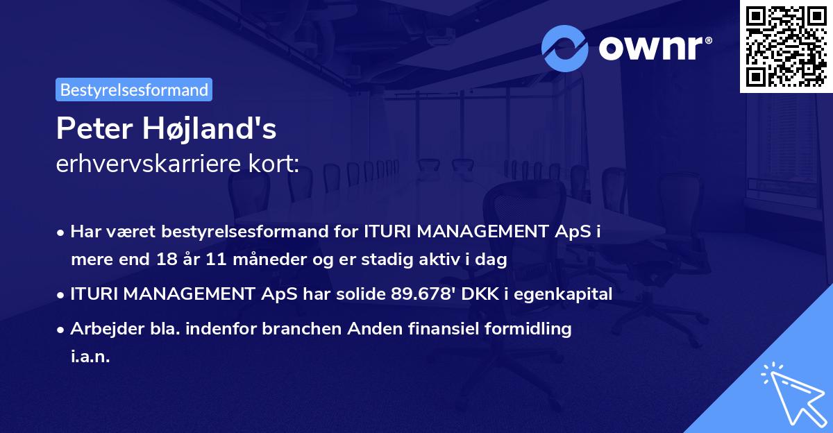 Peter Højland's erhvervskarriere kort