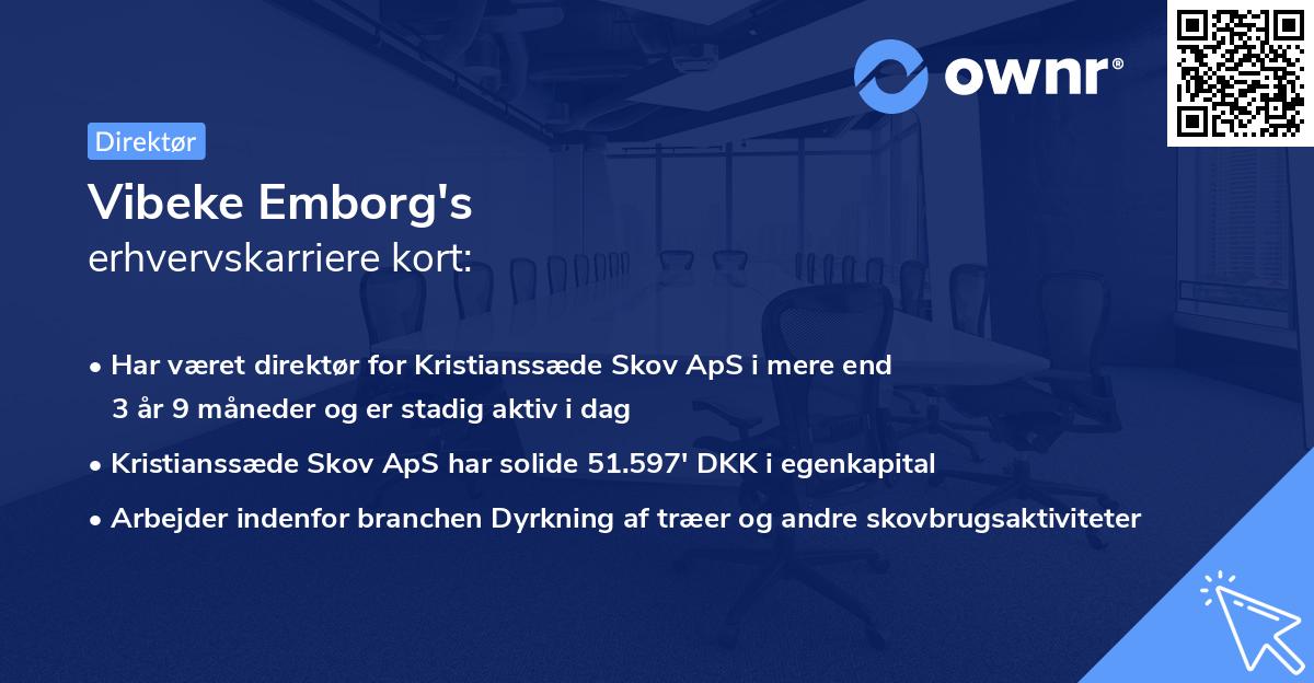 Vibeke Emborg's erhvervskarriere kort