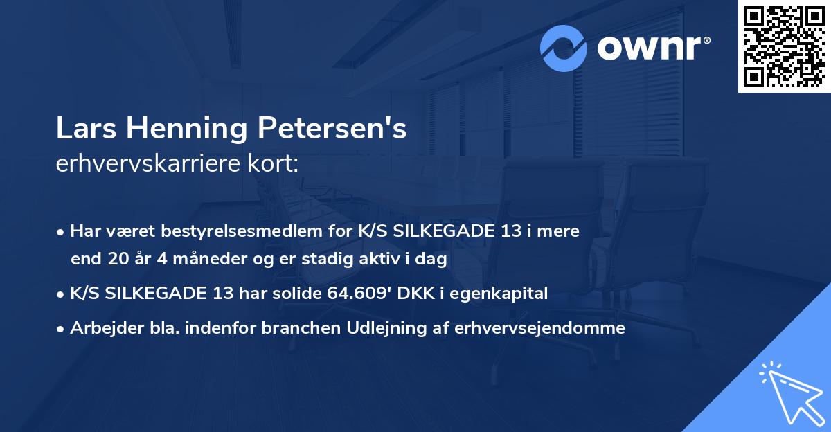 Lars Henning Petersen's erhvervskarriere kort