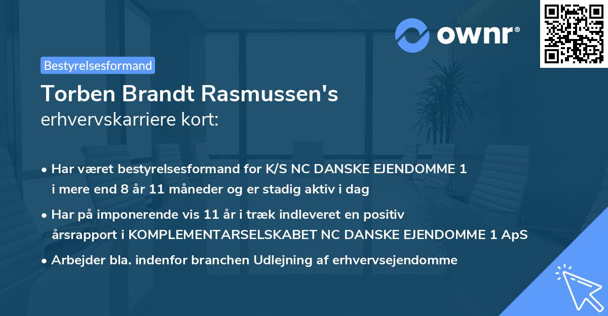 Torben Brandt Rasmussen's erhvervskarriere kort