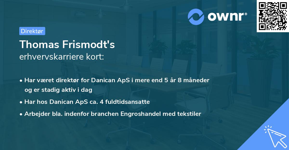 Thomas Frismodt's erhvervskarriere kort