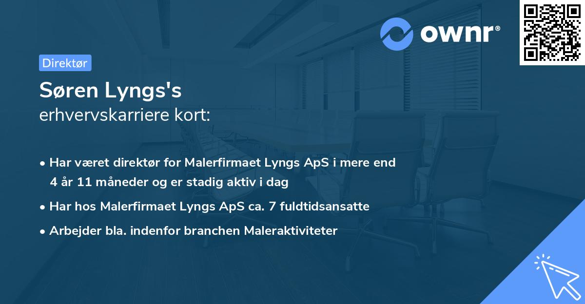 Søren Lyngs's erhvervskarriere kort