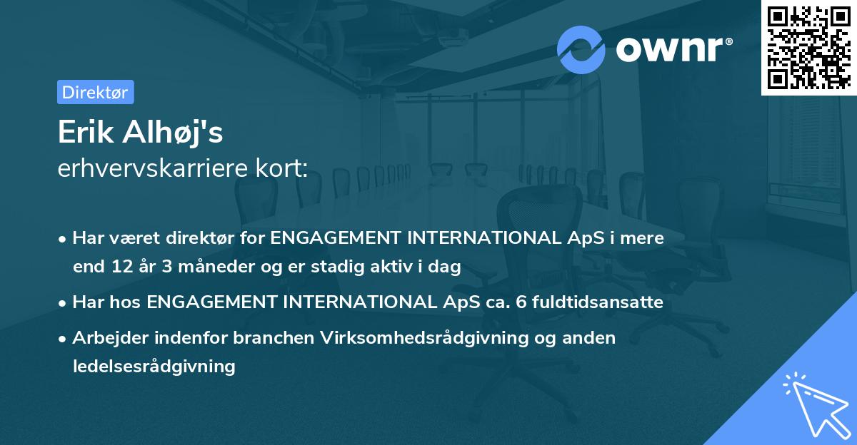 Erik Alhøj's erhvervskarriere kort