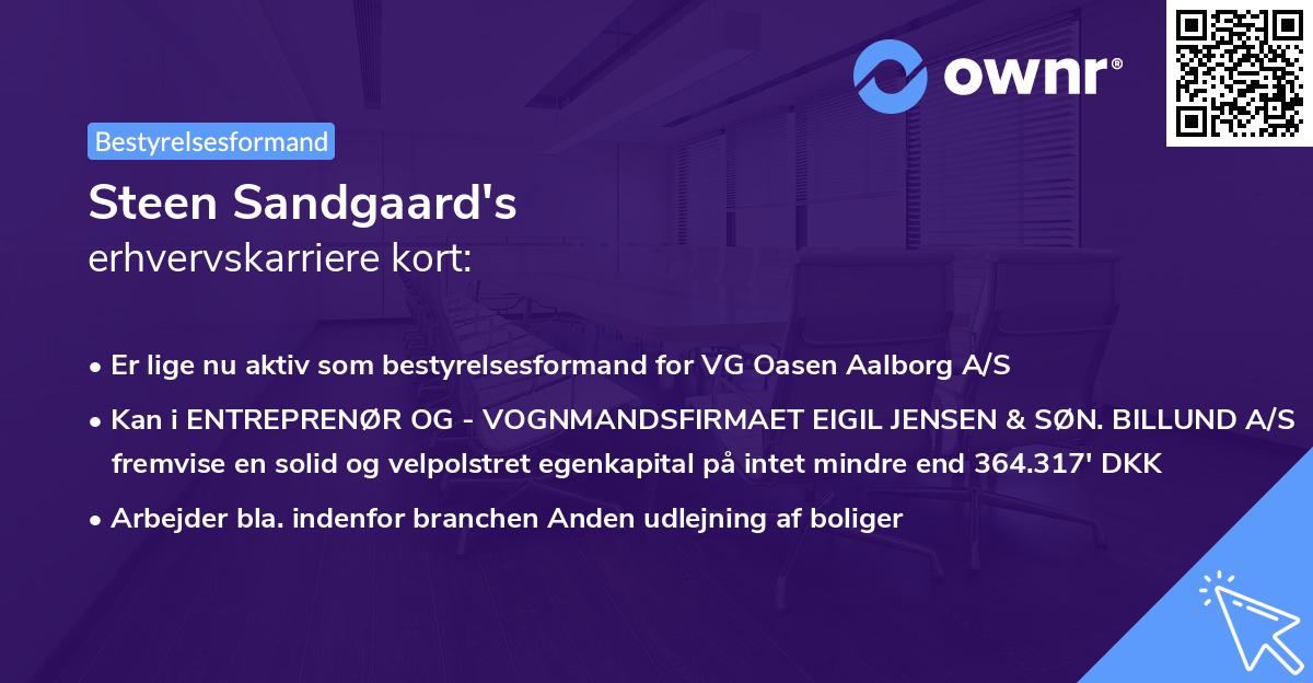 Steen Sandgaard's erhvervskarriere kort