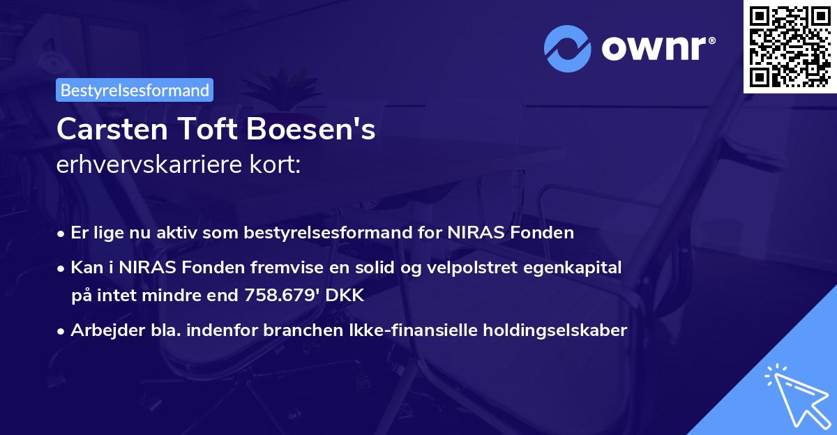 Carsten Toft Boesen's erhvervskarriere kort
