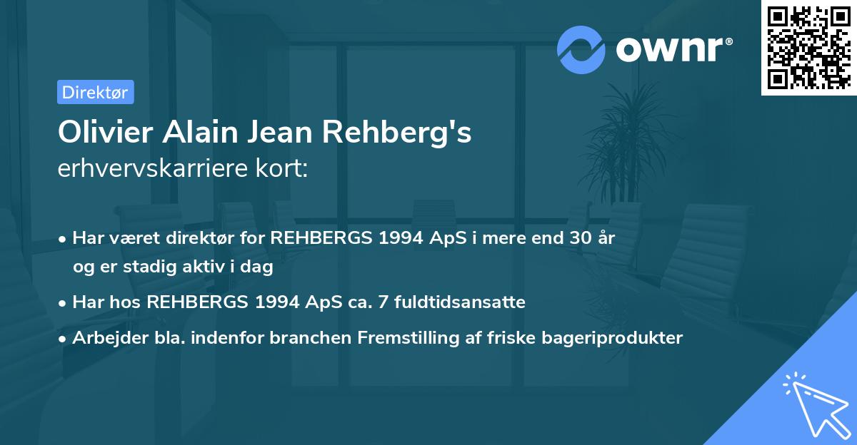 Olivier Alain Jean Rehberg's erhvervskarriere kort