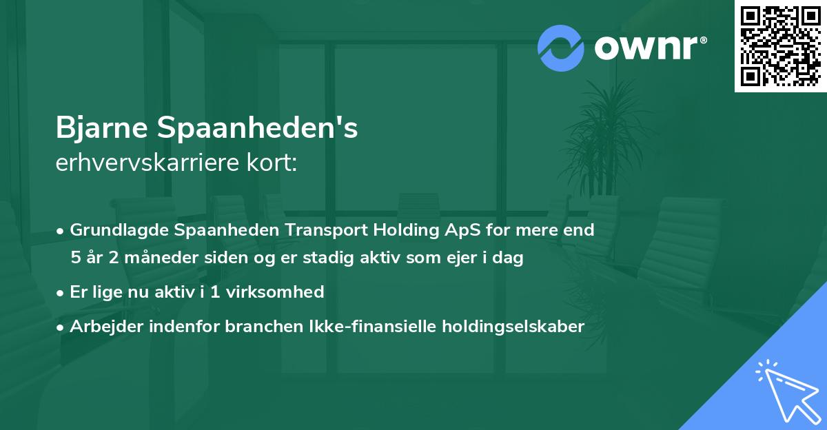 Bjarne Spaanheden's erhvervskarriere kort