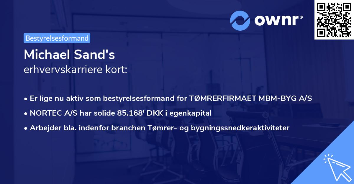 Michael Sand's erhvervskarriere kort