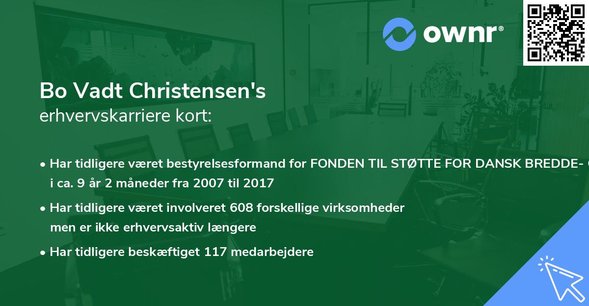 Bo Vadt Christensen's erhvervskarriere kort