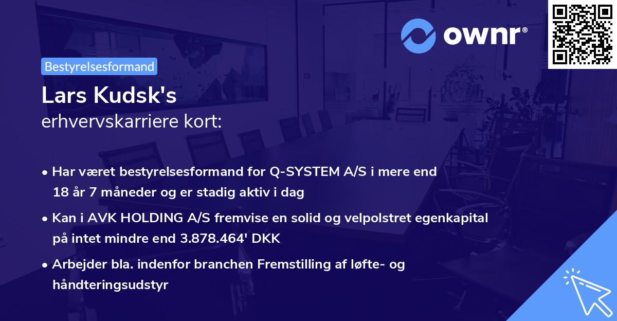 Lars Kudsk's erhvervskarriere kort