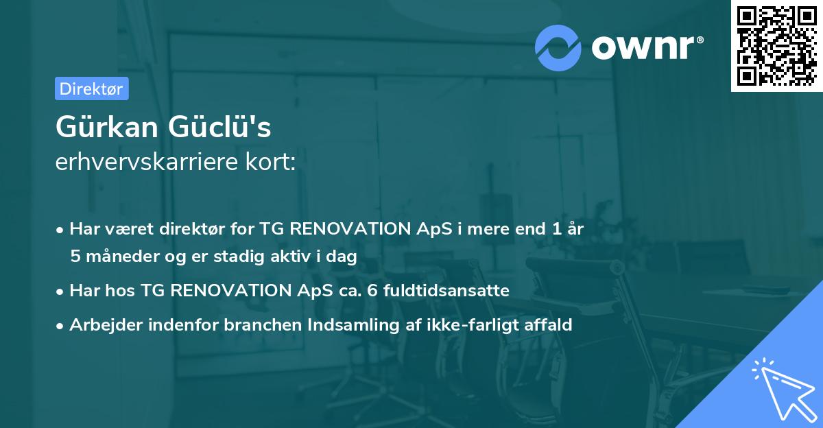 Gürkan Güclü's erhvervskarriere kort