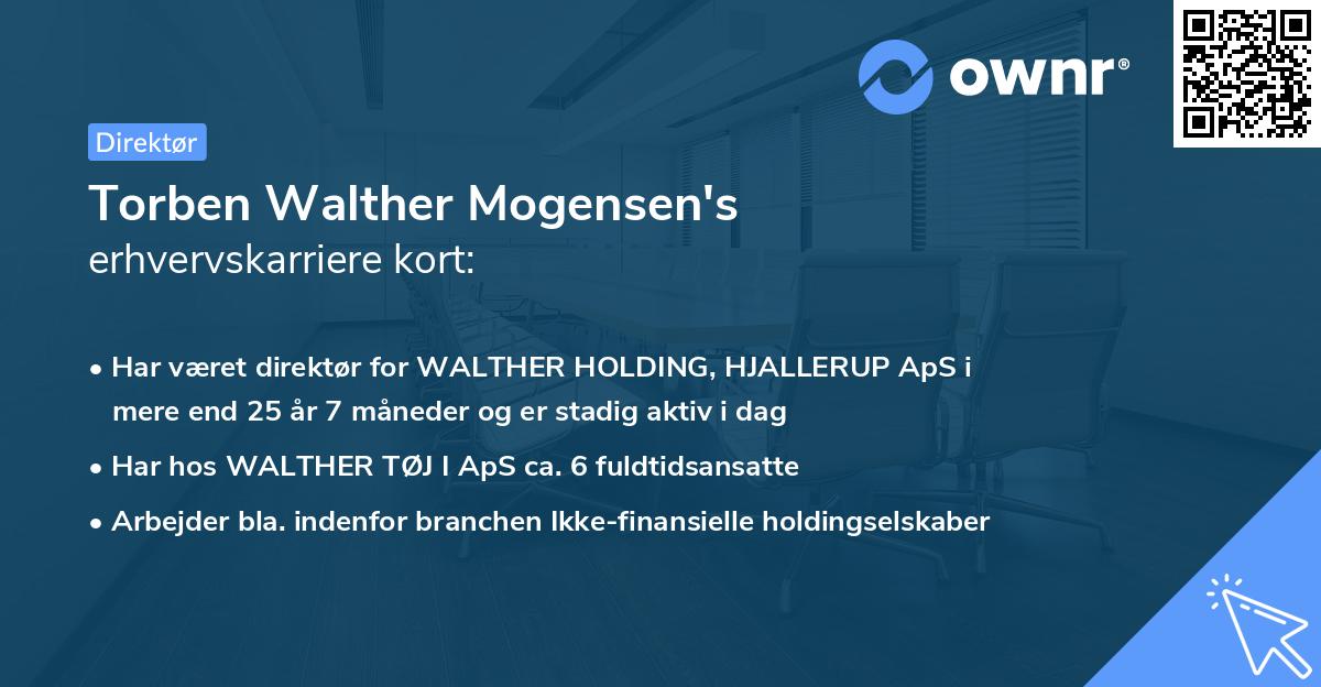 Torben Walther Mogensen's erhvervskarriere kort