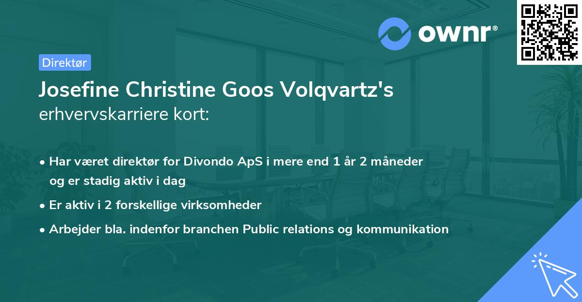 Josefine Christine Goos Volqvartz's erhvervskarriere kort