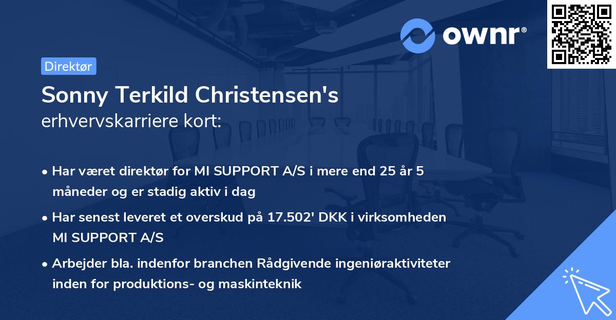 Sonny Terkild Christensen's erhvervskarriere kort