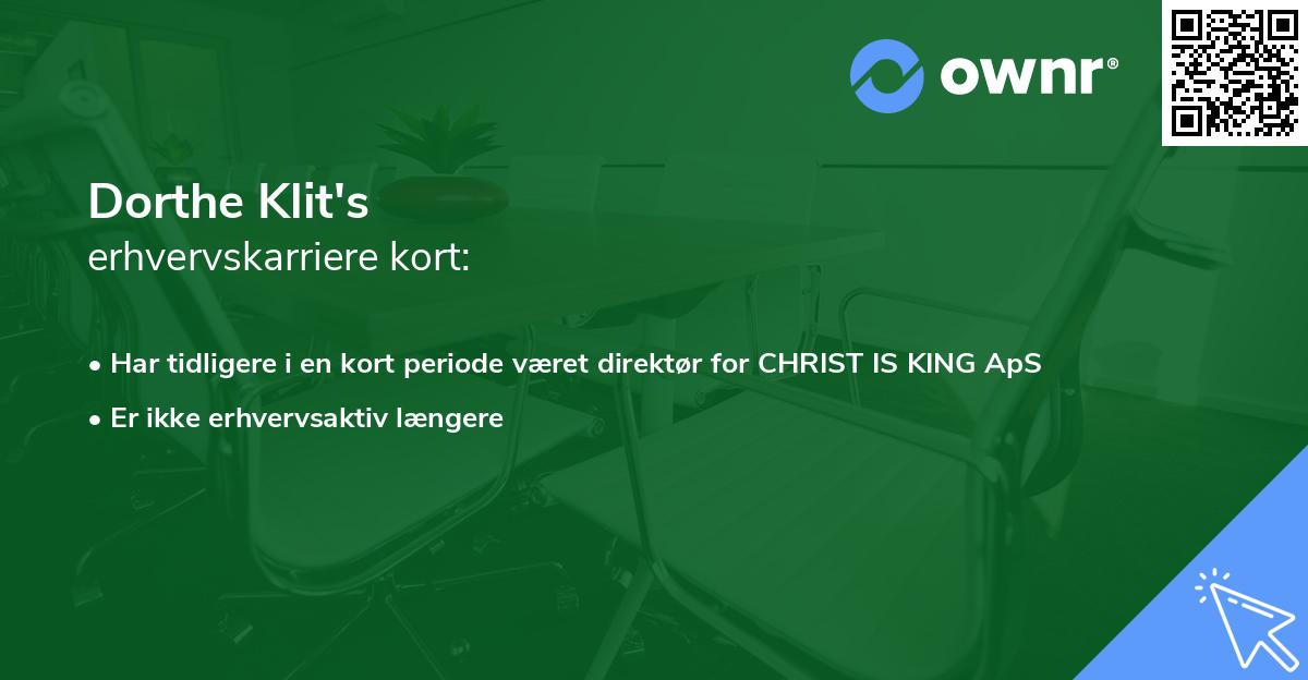 Dorthe Klit's erhvervskarriere kort