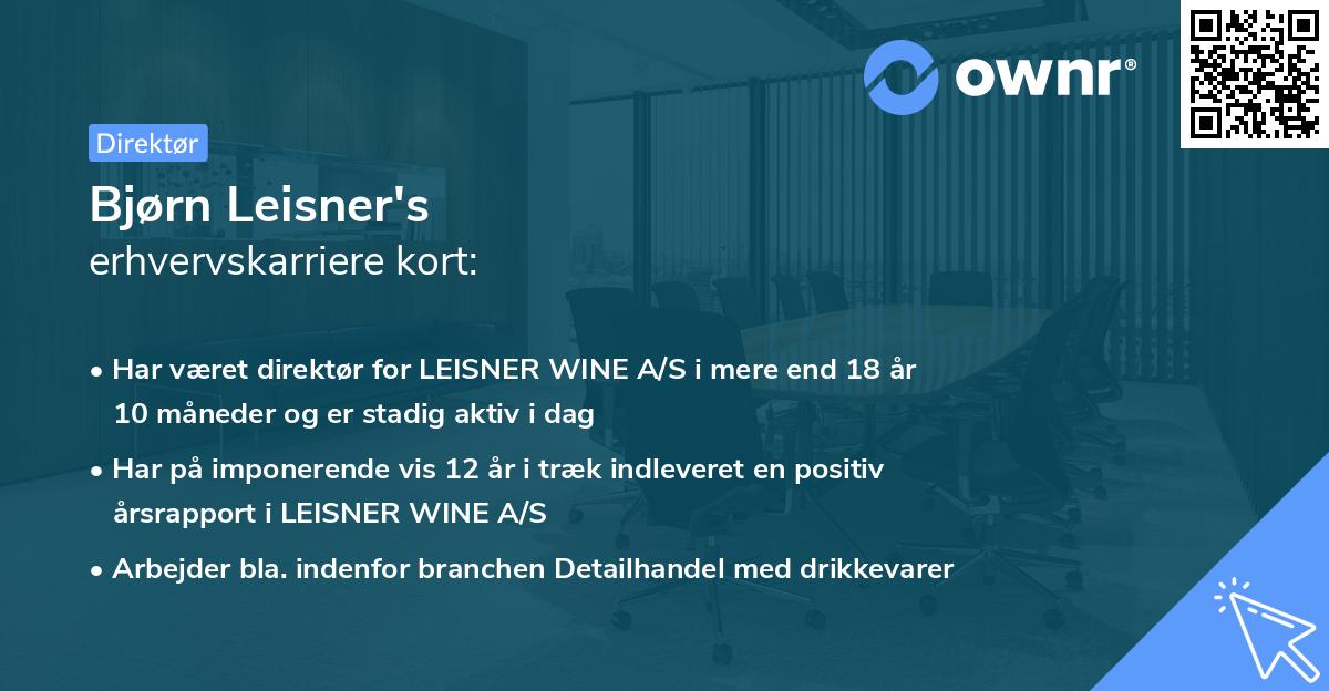 Bjørn Leisner's erhvervskarriere kort