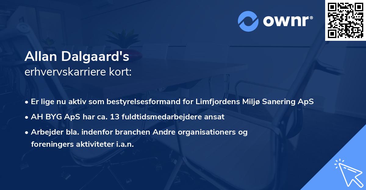 Allan Dalgaard's erhvervskarriere kort