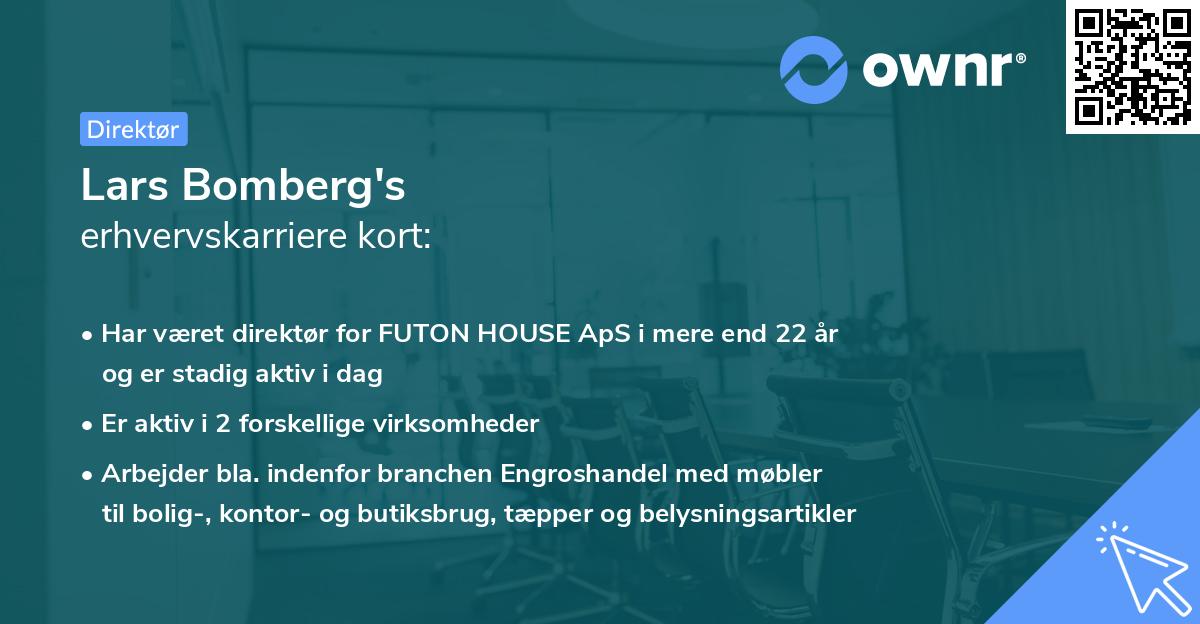 Lars Bomberg's erhvervskarriere kort