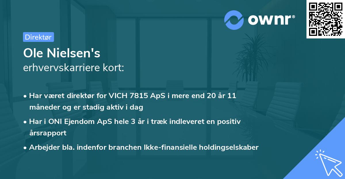 Ole Nielsen's erhvervskarriere kort
