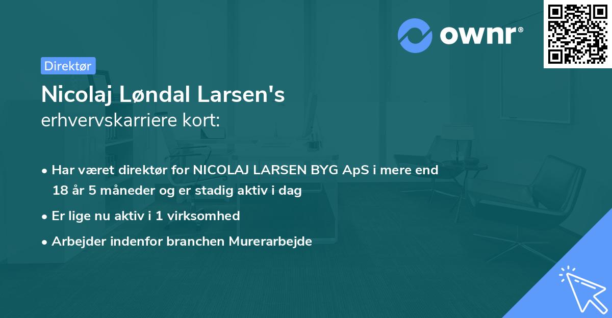 Nicolaj Løndal Larsen's erhvervskarriere kort