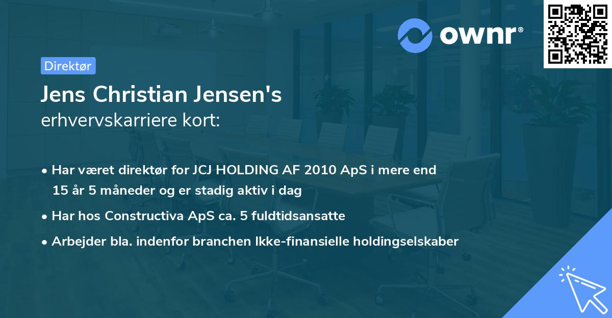 Jens Christian Jensen's erhvervskarriere kort