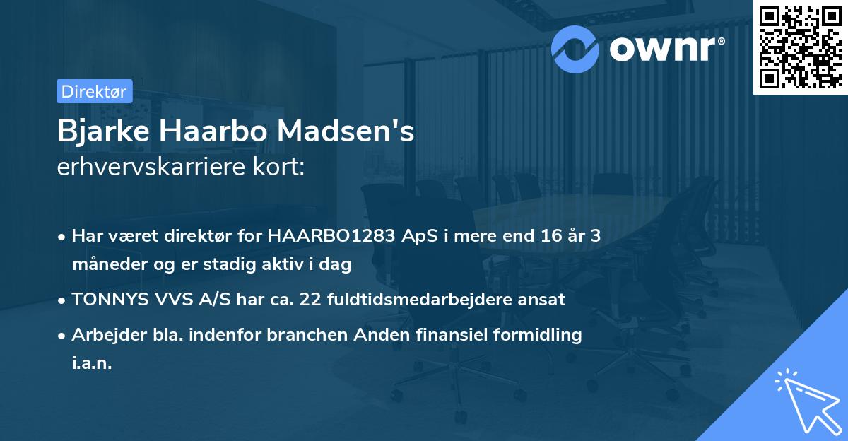 Bjarke Haarbo Madsen's erhvervskarriere kort