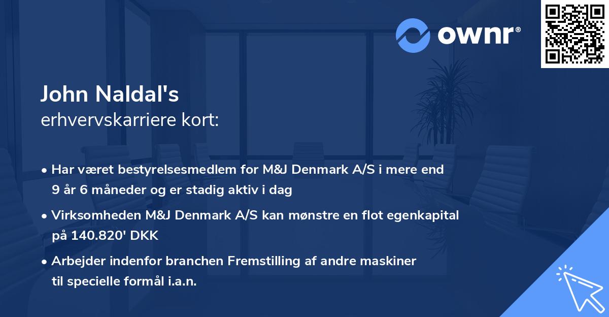 John Naldal's erhvervskarriere kort
