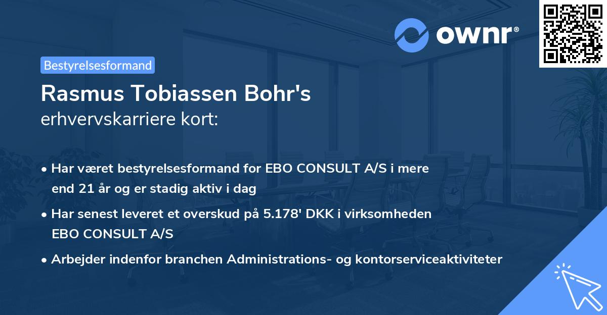 Rasmus Tobiassen Bohr's erhvervskarriere kort