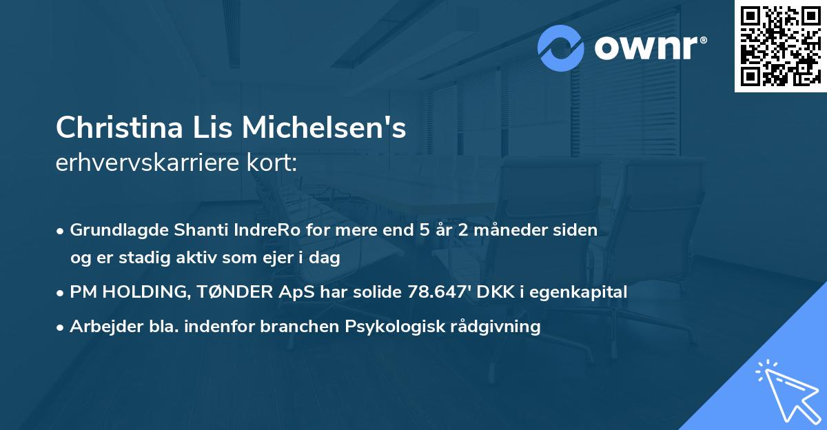 Christina Lis Michelsen's erhvervskarriere kort