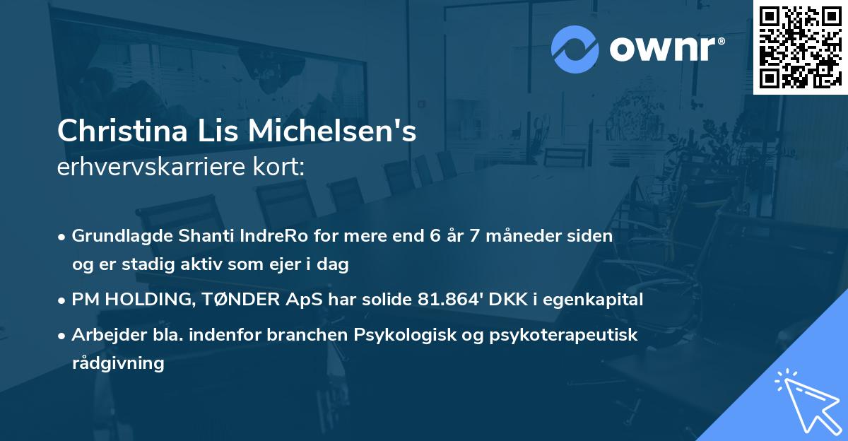 Christina Lis Michelsen's erhvervskarriere kort