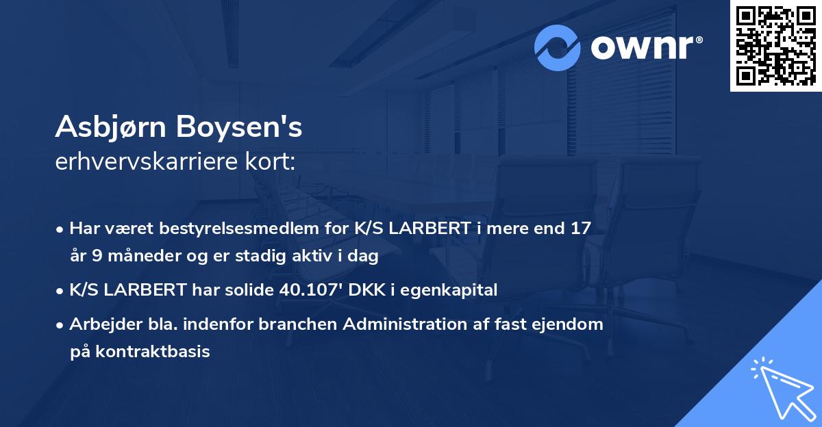 Asbjørn Boysen's erhvervskarriere kort