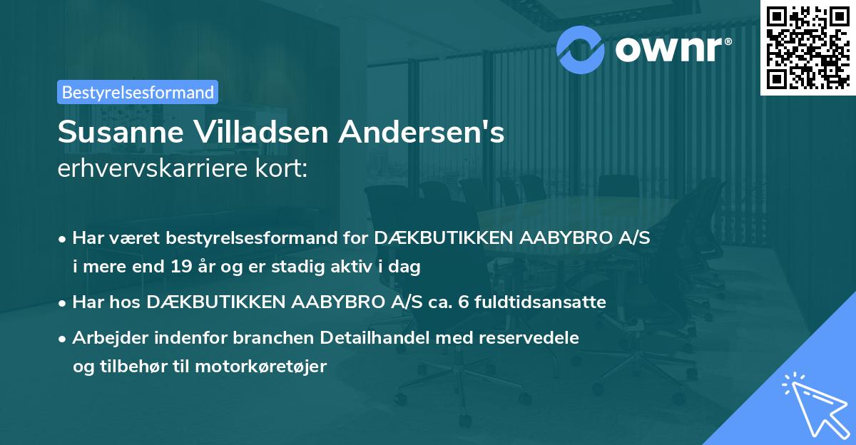 Susanne Villadsen Andersen's erhvervskarriere kort
