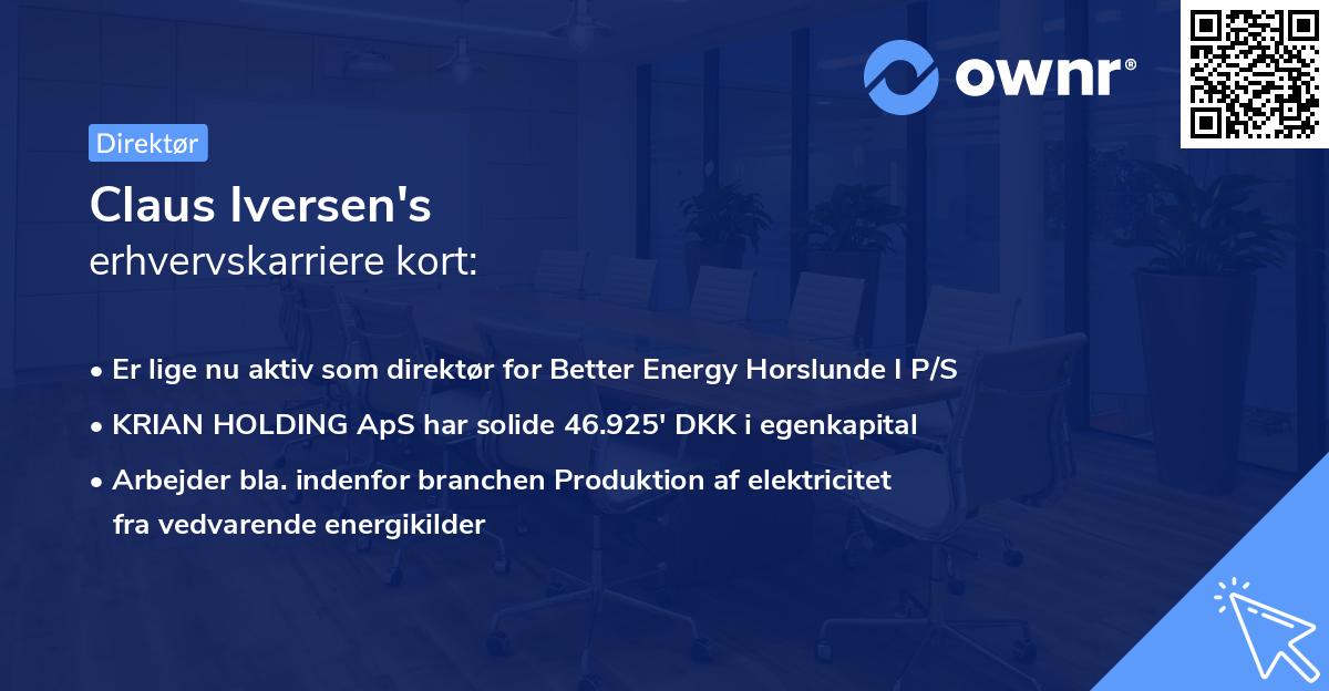 Claus Iversen's erhvervskarriere kort