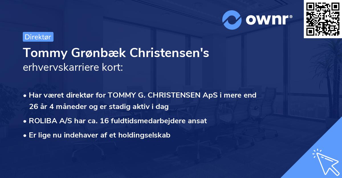 Tommy Grønbæk Christensen's erhvervskarriere kort