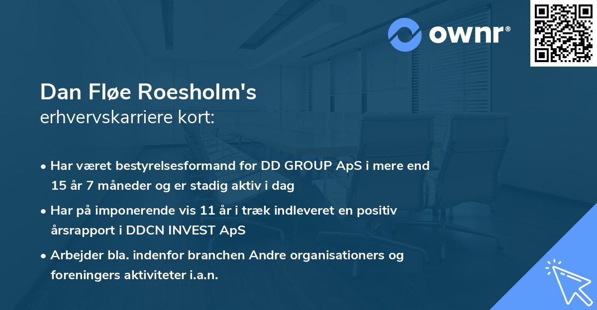 Dan Fløe Roesholm's erhvervskarriere kort