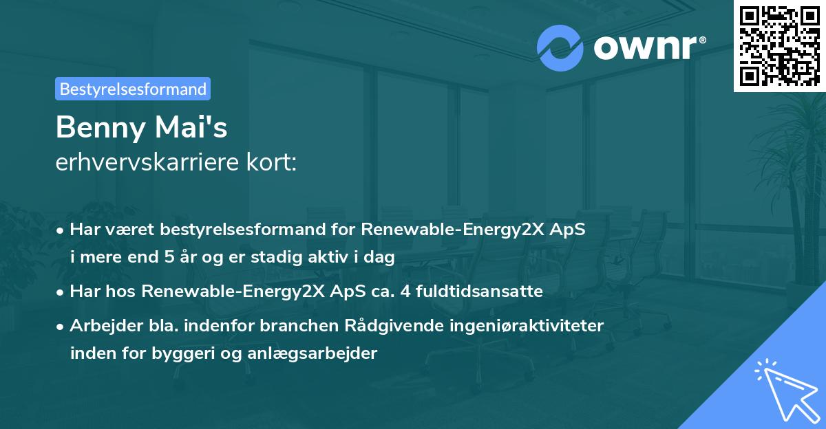Benny Mai's erhvervskarriere kort