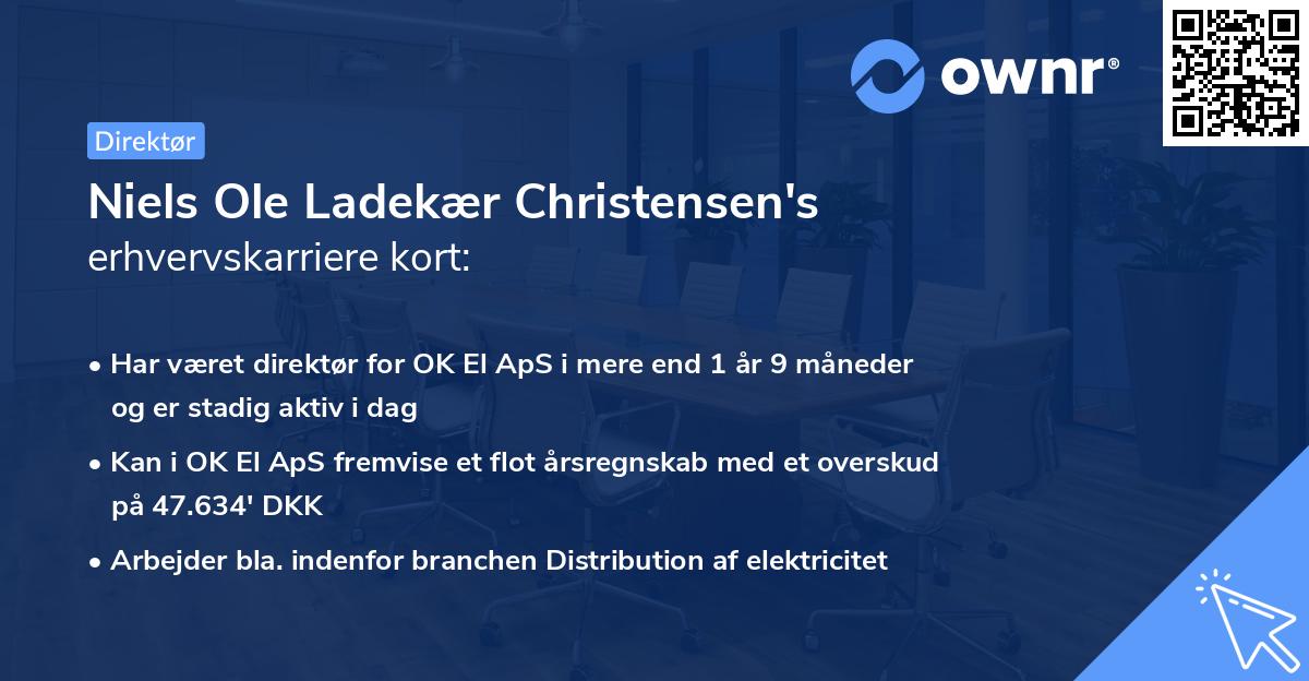 Niels Ole Ladekær Christensen's erhvervskarriere kort