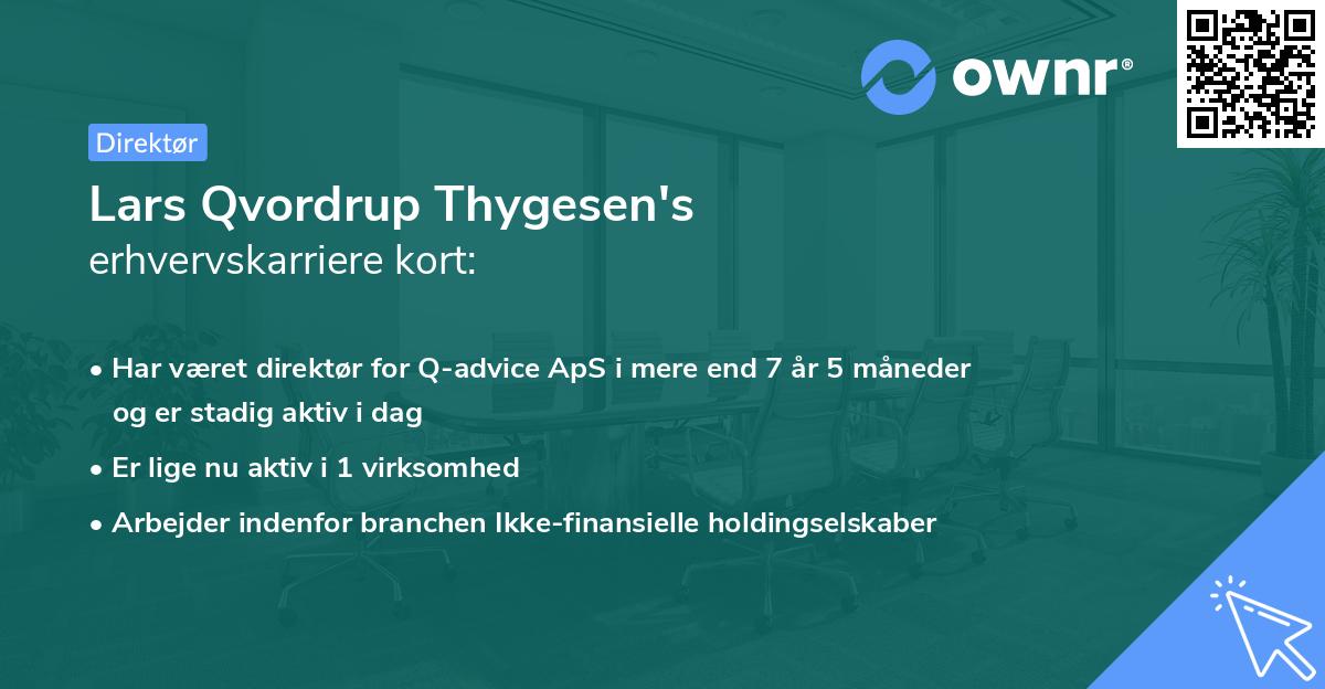 Lars Qvordrup Thygesen's erhvervskarriere kort