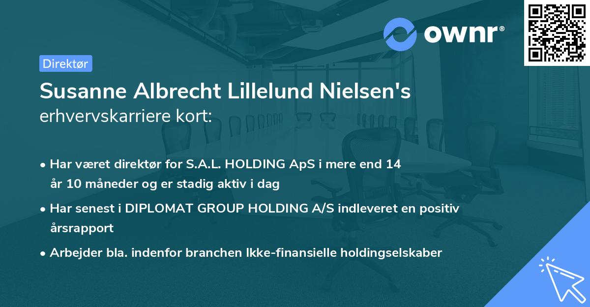 Susanne Albrecht Lillelund Nielsen's erhvervskarriere kort
