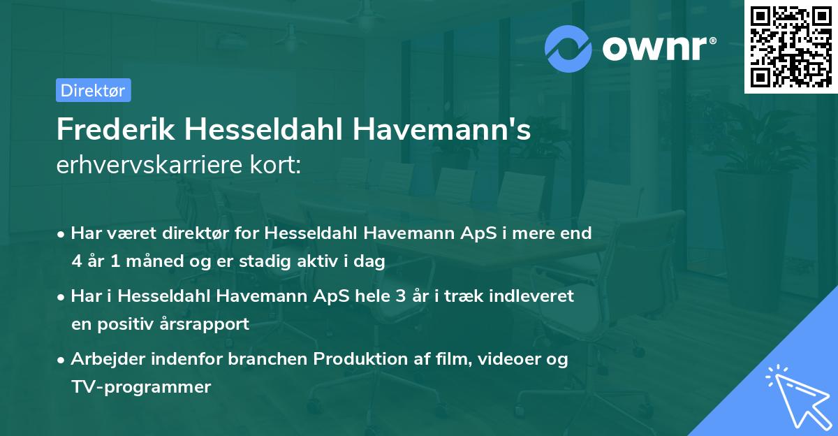 Frederik Hesseldahl Havemann's erhvervskarriere kort