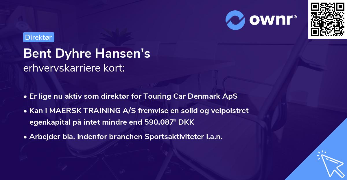 Bent Dyhre Hansen's erhvervskarriere kort