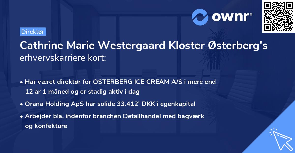 Cathrine Marie Westergaard Kloster Østerberg's erhvervskarriere kort