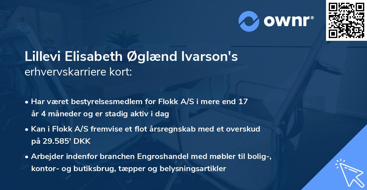 Lillevi Elisabeth Øglænd Ivarson's erhvervskarriere kort